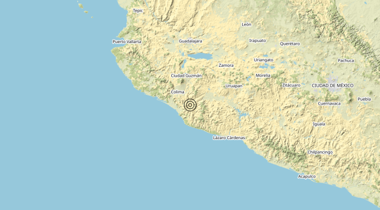 Terremoto Near coast of Michoacan, Mexico [Land: Mexico] – Magnitudo 6.1