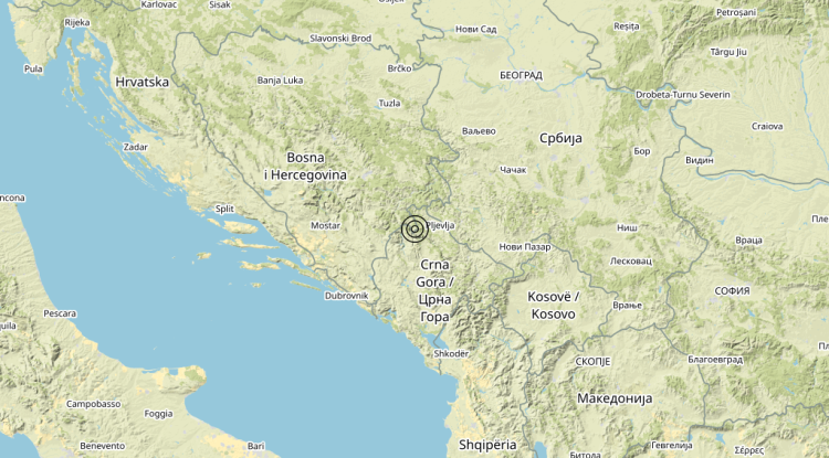 Terremoto Montenegro [Land] – Magnitudo 3.2