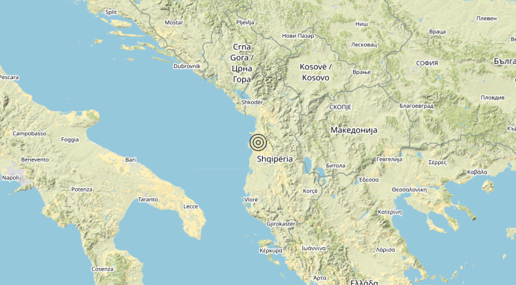 Terremoto Costa Albanese settentrionale (ALBANIA) – Magnitudo 3.4