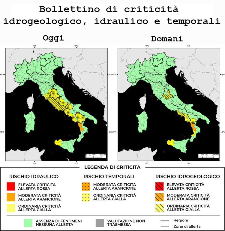 Allerta Meteo Italia del 16/11/2022
