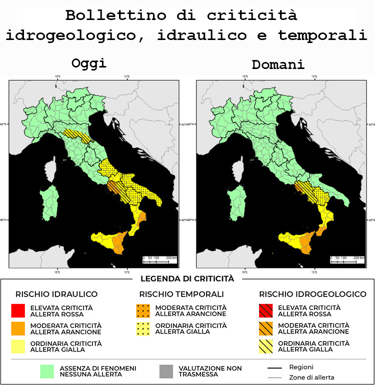 Allerta Meteo Italia del 26/11/2022