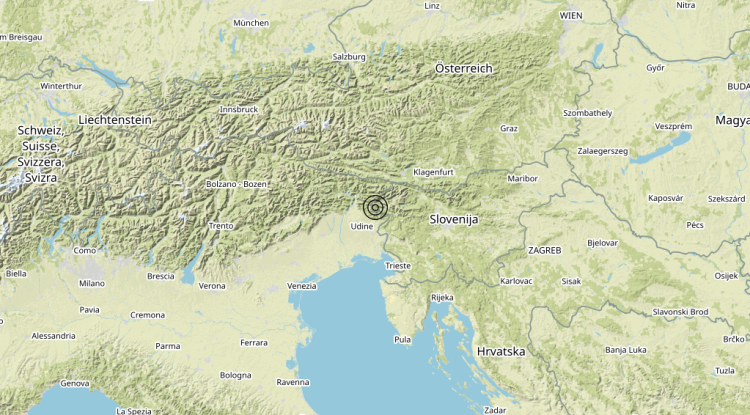 Terremoto 3 km NE Torreano (UD) – Magnitudo 3.2