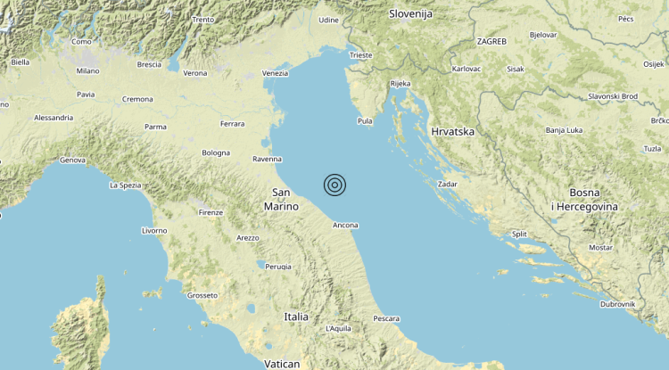 Terremoto Costa Marchigiana Pesarese (Pesaro-Urbino) – Magnitudo 3.4