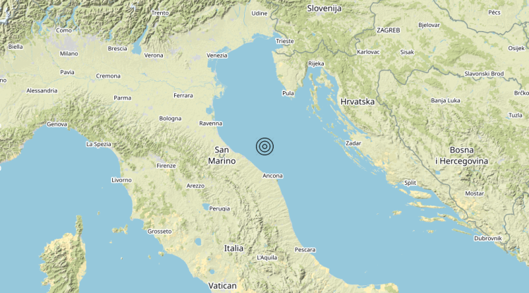 Terremoto Costa Marchigiana Anconetana (Ancona) – Magnitudo 3.5