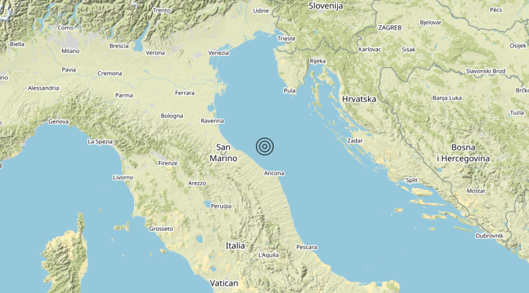 Terremoto Costa Marchigiana Anconetana (Ancona) – Magnitudo 3.3