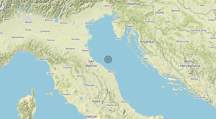 Terremoto Costa Marchigiana Pesarese (Pesaro-Urbino) – Magnitudo 3.1