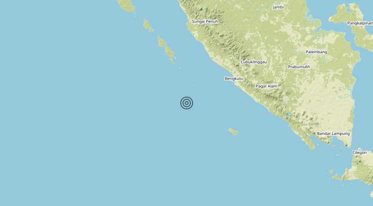 Terremoto Southwest of Sumatera, Indonesia [Sea: Indonesia] – Magnitudo 6.9