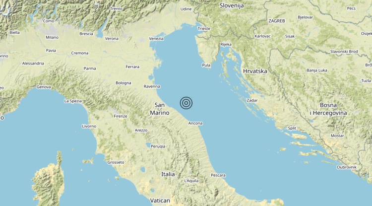 Terremoto Costa Marchigiana Pesarese (Pesaro-Urbino) – Magnitudo 3.6