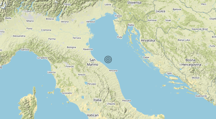 Terremoto Costa Marchigiana Pesarese (Pesaro-Urbino) – Magnitudo 3.2