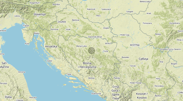 Terremoto Bosnia and Herz. [Land] – Magnitudo 4.3