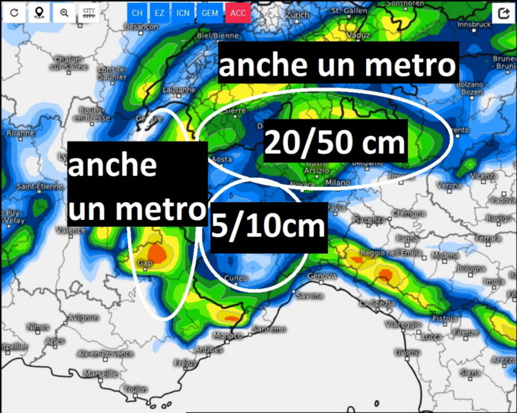 Meteo, ecco quanta neve cadrà. Tutti i CENTIMETRI previsti entro dicembre 2022!