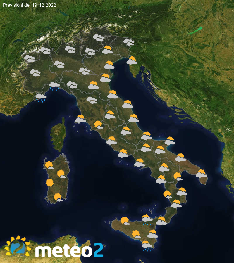 Previsioni Meteo Italia 19/12/2022