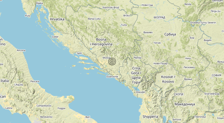 Terremoto Bosnia and Herz. [Land] – Magnitudo 4.5