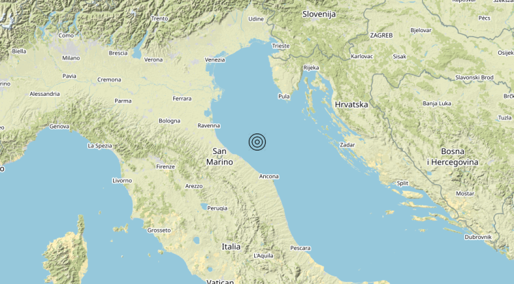 Terremoto Costa Marchigiana Pesarese (Pesaro-Urbino) – Magnitudo 3.4