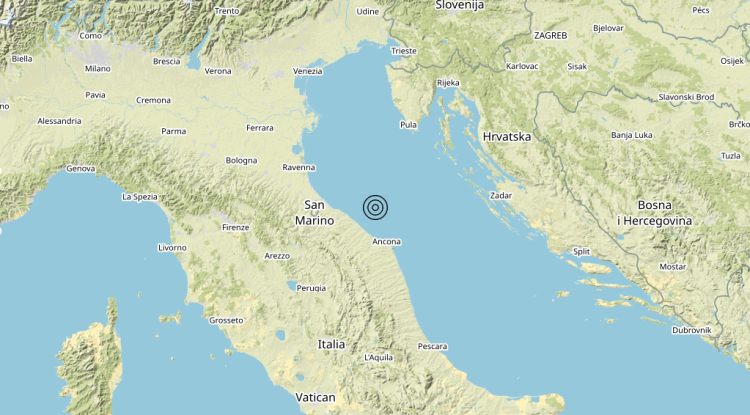 Terremoto Costa Marchigiana Anconetana (Ancona) – Magnitudo 3.3