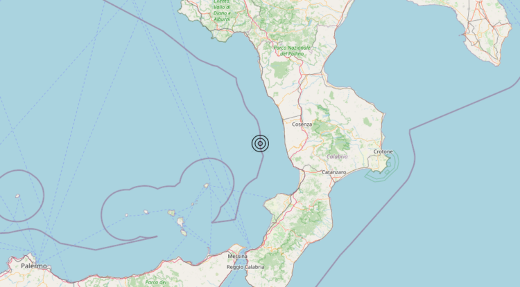 Terremoto Costa Calabra nord-occidentale (Cosenza) – Magnitudo 3.0