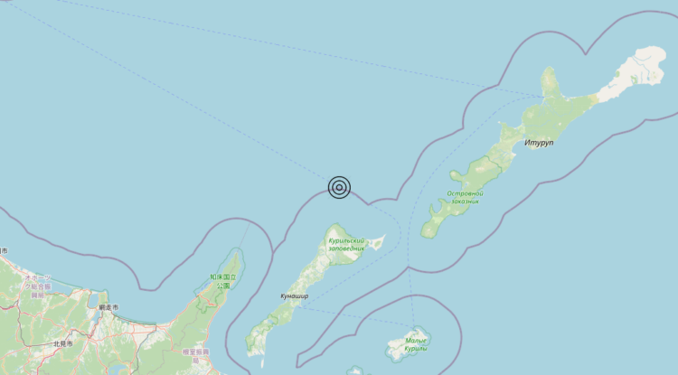Terremoto Conflict zone Japan/Russia [Sea] – Magnitudo 5.7