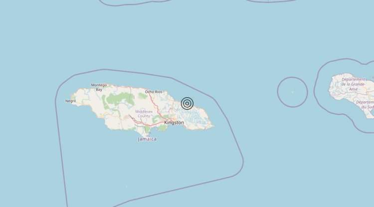 Terremoto Jamaica region [Land: Jamaica] – Magnitudo 5.8