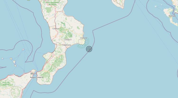 Terremoto Mar Ionio Settentrionale (MARE) – Magnitudo 3.0