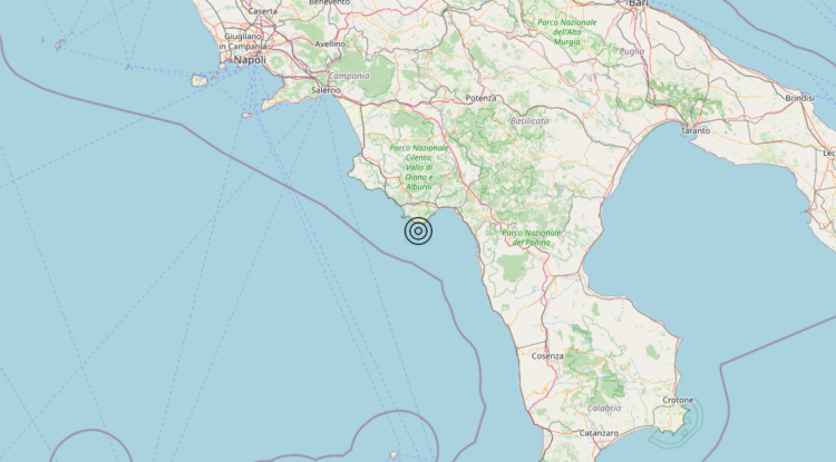 Terremoto Golfo di Policastro (Salerno, Potenza) – Magnitudo 3.0