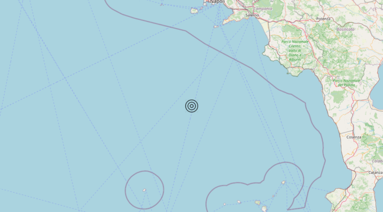 Terremoto Tirreno Meridionale (MARE) – Magnitudo 4.6