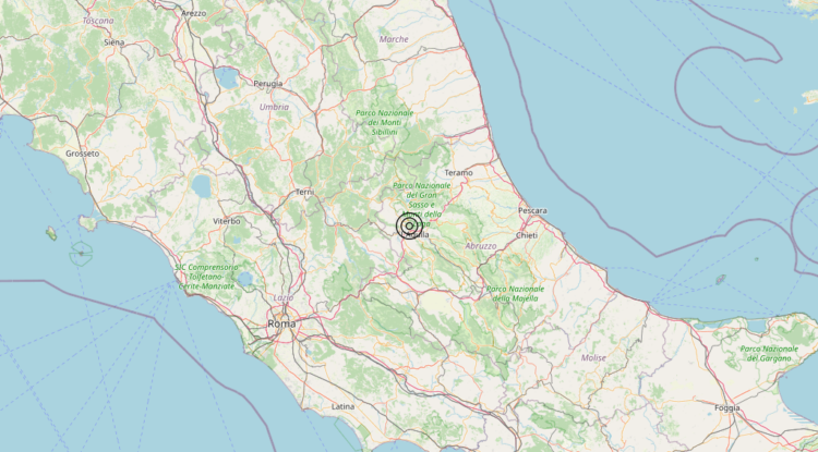 Terremoto 3 km SW L’Aquila (AQ) – Magnitudo 3.6