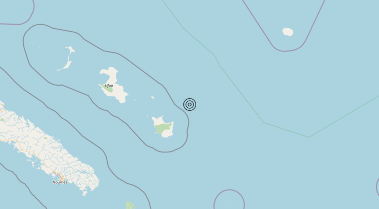 Terremoto New Caledonia [Sea] – Magnitudo 5.9