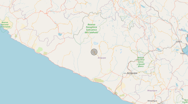 Terremoto Southern Peru [Land: Peru] – Magnitudo 6.2