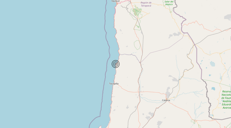 Terremoto Near coast of northern Chile [Land: Chile] – Magnitudo 5.5