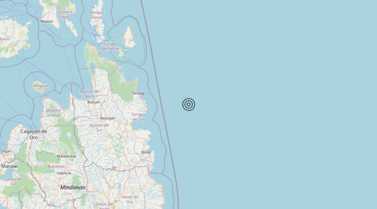 Terremoto Philippines [Sea] – Magnitudo 5.5
