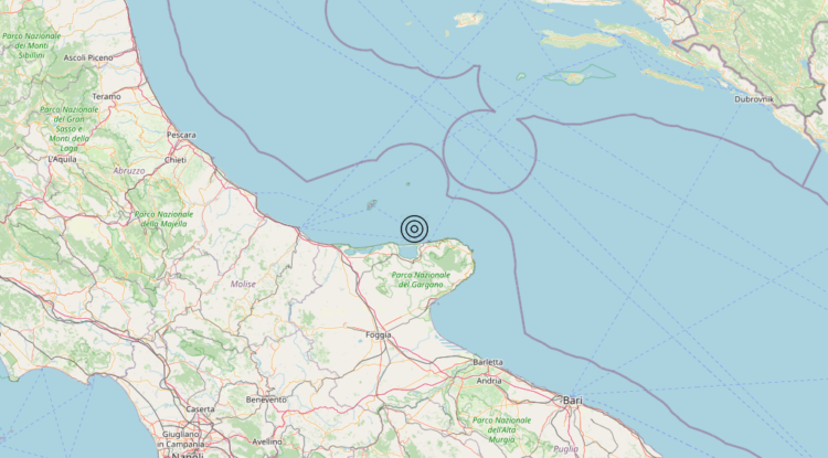Terremoto Costa Garganica (Foggia) – Magnitudo 3.0