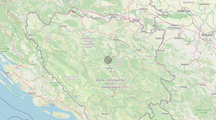 Terremoto Bosnia and Herz. [Land] – Magnitudo 4.9