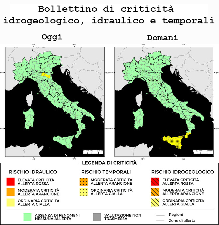 Bollettino di allerta meteo del 09/01/2024
