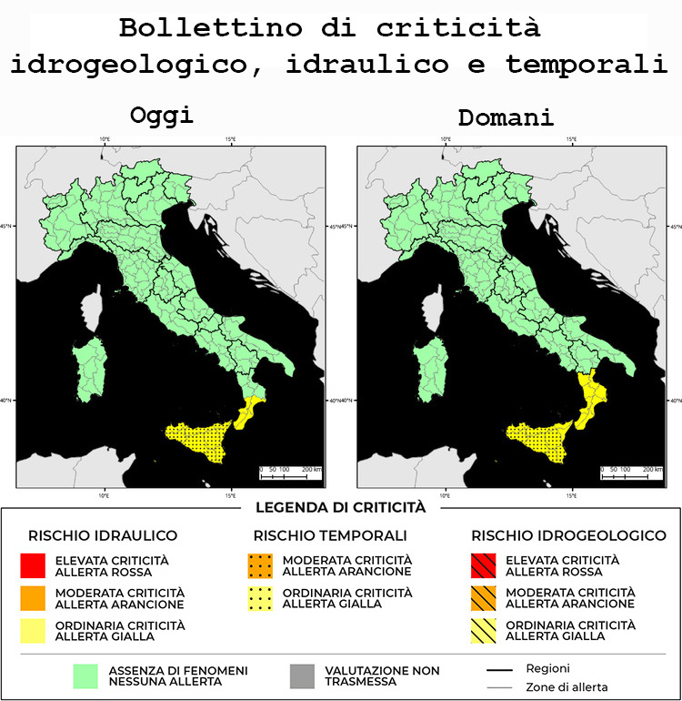 Bollettino di allerta meteo del 10/01/2024