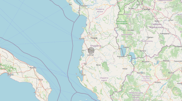 Terremoto Costa Albanese settentrionale (ALBANIA) – Magnitudo 3.0