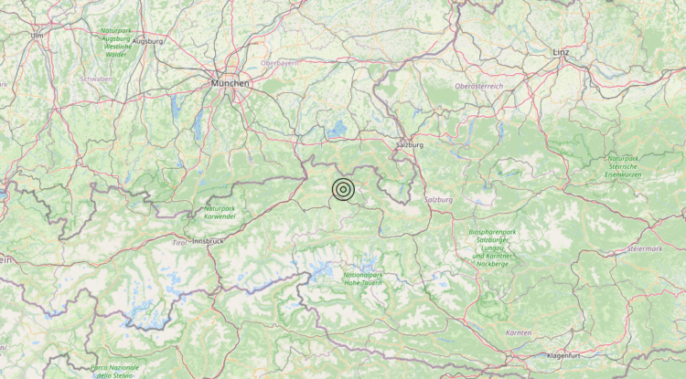 Terremoto Confine Austria-Germania (AUSTRIA, GERMANIA) – Magnitudo 3.5