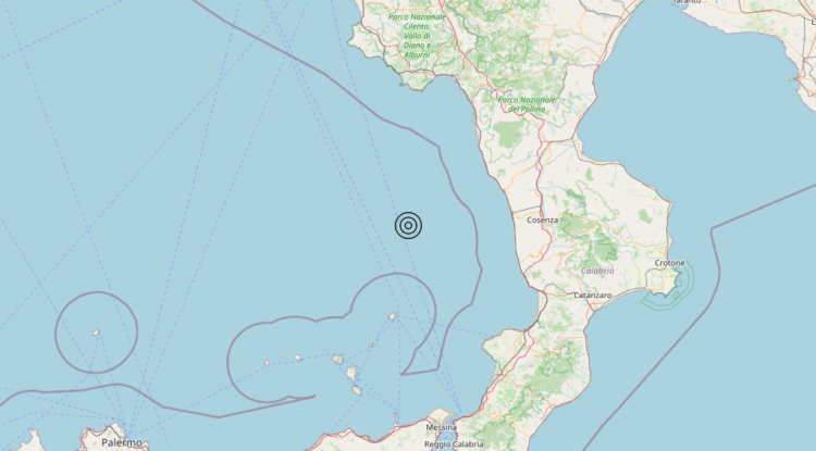Terremoto Tirreno Meridionale (MARE) – Magnitudo 4.1