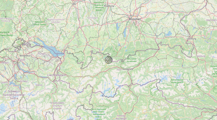 Terremoto Confine Austria-Germania (AUSTRIA, GERMANIA) – Magnitudo 3.3