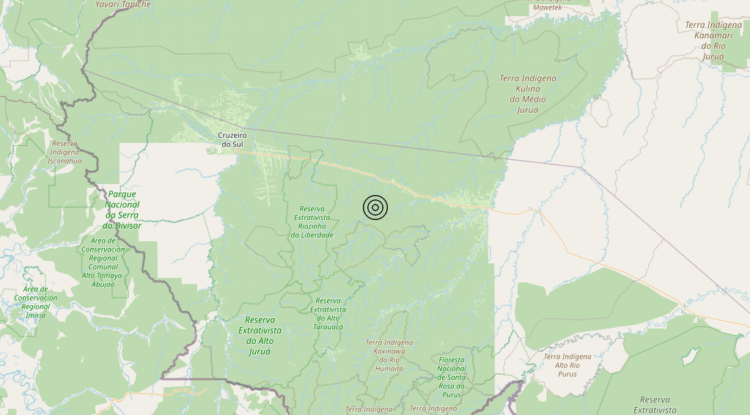 Terremoto Western Brazil [Land: Brazil] – Magnitudo 6.2