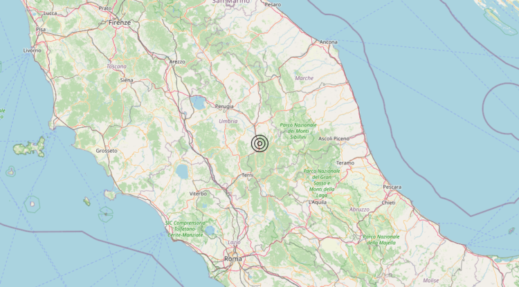 Terremoto 4 km NE Spoleto (PG) – Magnitudo 3.1