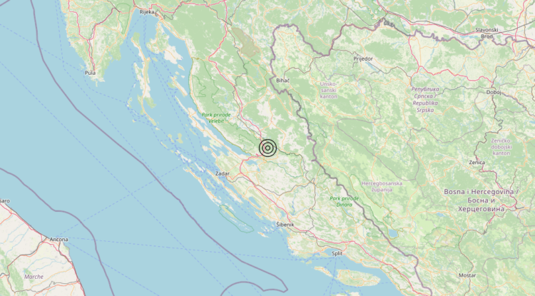 Terremoto Costa Croata Settentrionale (CROAZIA) – Magnitudo 3.3