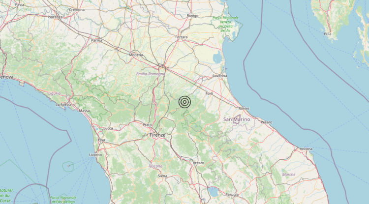 Terremoto 5 km E Marradi (FI) – Magnitudo 3.5