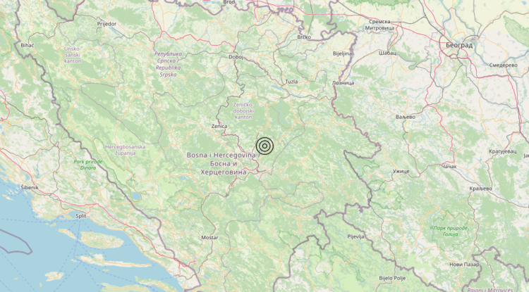 Terremoto Bosnia and Herz. [Land] – Magnitudo 3.9