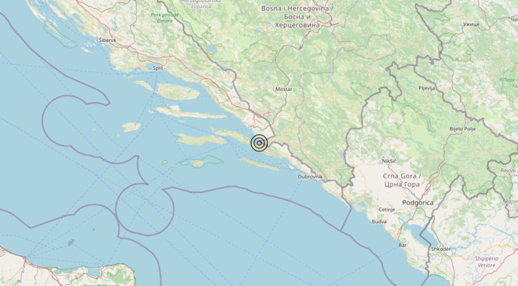 Terremoto Costa Croata meridionale (CROAZIA) – Magnitudo 3.5