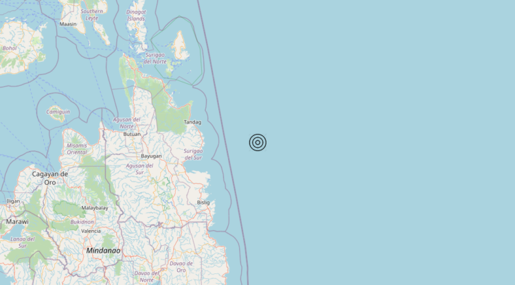 Terremoto Philippines [Sea] – Magnitudo 5.7
