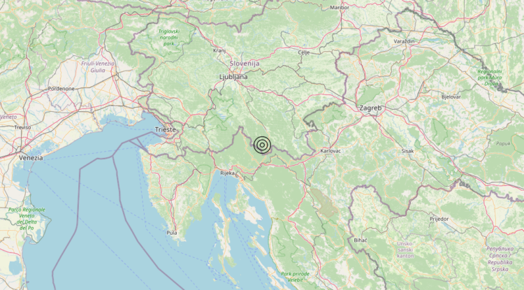 Terremoto Confine Slovenia-Croazia (SLOVENIA, CROAZIA) – Magnitudo 3.3