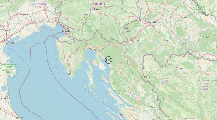 Terremoto Costa Croata Settentrionale (CROAZIA) – Magnitudo 3.0