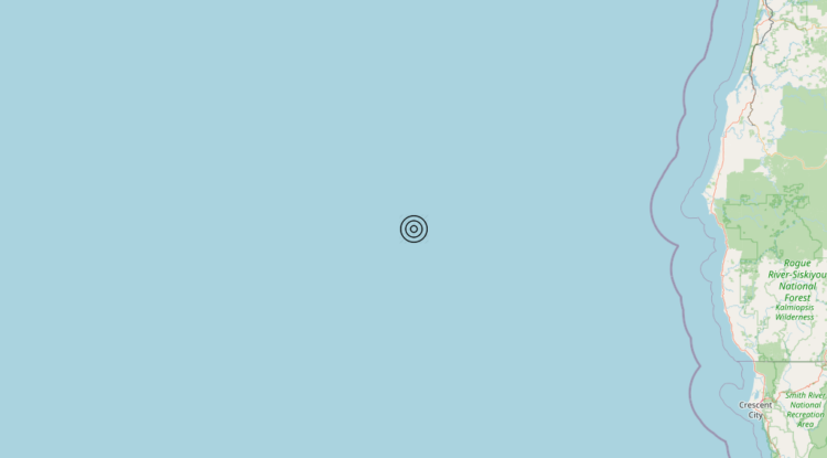 Terremoto Off coast of Oregon, United States [Sea: United States] – Magnitudo 5.8