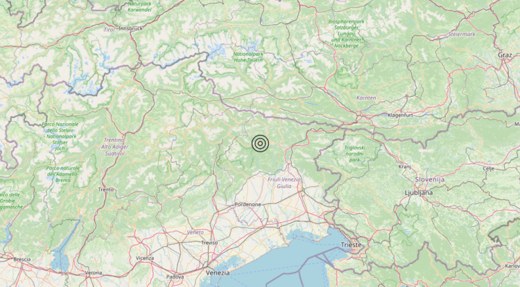 Terremoto 5 km SW Socchieve (UD) – Magnitudo 4.5