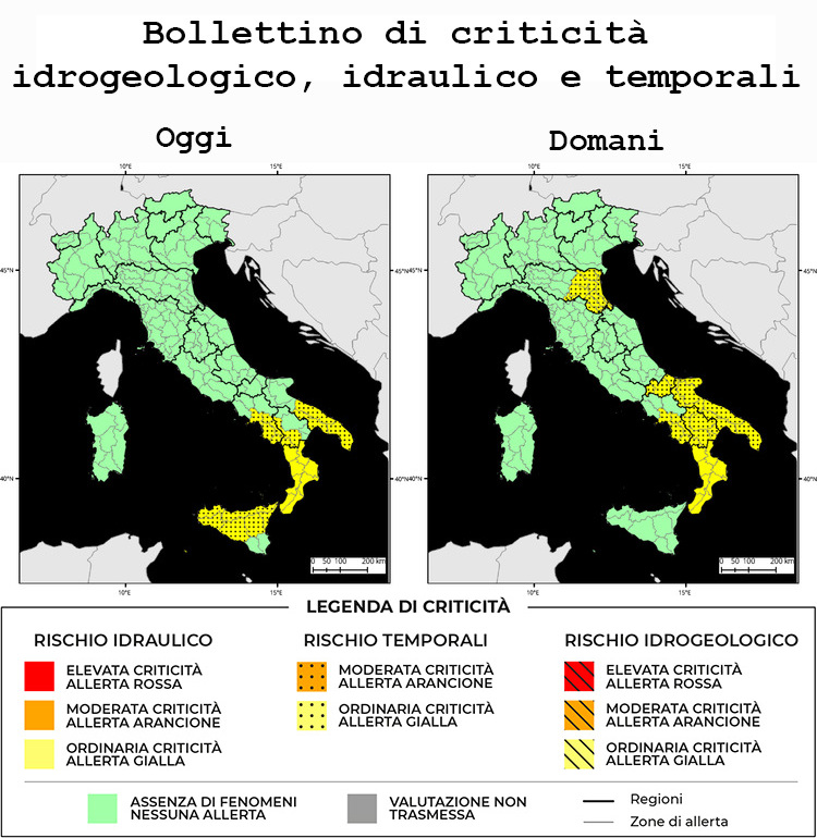Bollettino di allerta meteo del 16/04/2024